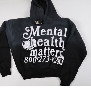 Shadow Hill Hoodie Mental Health Matters Black Ombre Medium NWT
